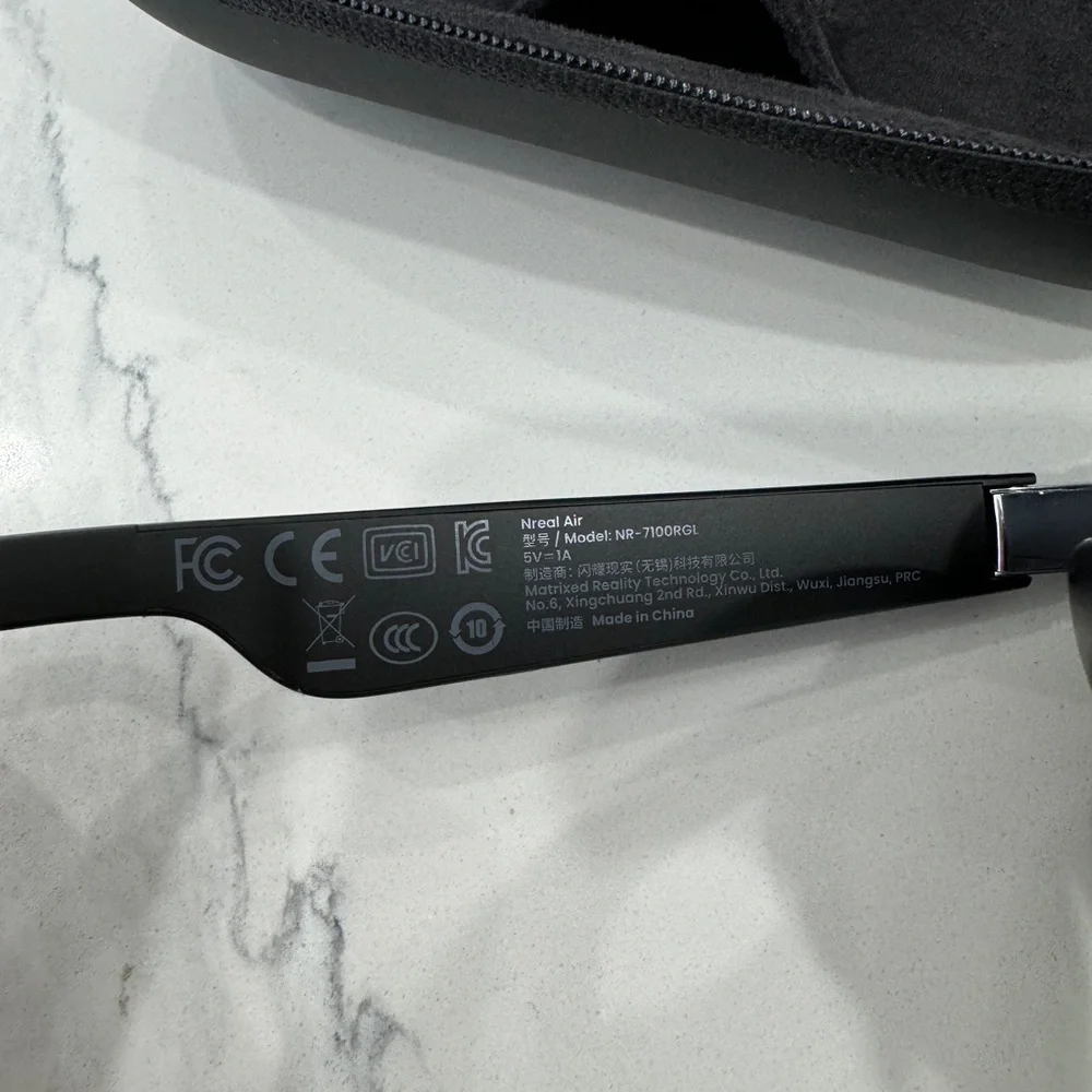 Sleek Black VR Glasses with Protective Case